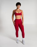 Amplify Minimal Bra in Scarlet – women's seamless light-support sports bra, view 4