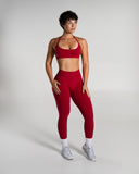 Amplify Mid Rise Legging in Scarlet – women's legging with breathable fabric, view 7