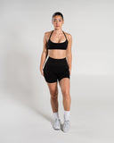 Amplify Ultra-High Rise Short in Black – women's high-rise seamless compression shorts, view 5