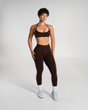Amplify Minimal Bra in Cashmere – women's seamless light-support sports bra, view 4