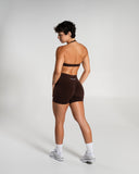 Amplify Mid Rise Short in Cashmere – Alphalete women's shorts, view 8
