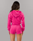 Velour Zip Hoodie - Bloom