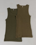 Zero Ribbed Tank 2pk - Signature Green / Signature Brown