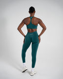Elevate Bra in Dark Teal – women's seamless high-support sports bra, view 4