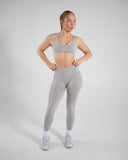 Vortex Bra in LT Heather – women's seamless light-support sports bra, view 4