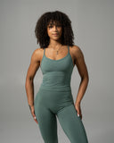 Crossed Push Tank - Juniper Green
