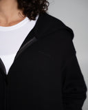 Core Midweight Fleece Zip Hoodie in Black – women's hoodie in cotton and polyester fabric, view 5