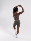 Pump Mid Rise Biker Short - Khaki