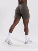 Pump Mid Rise Biker Short - Khaki