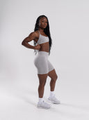 Pump Mid Rise Biker Short - LT Heather