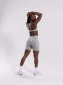 Pump Mid Rise Biker Short - LT Heather