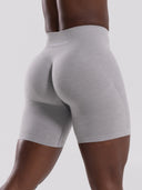 Pump Mid Rise Biker Short - LT Heather