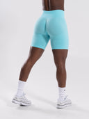 Pump Mid Rise Biker Short - Aqua Blue