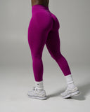 Pump Mid Rise Legging - Dark Fuchsia