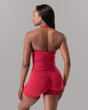 Halter Push Tank - Scarlet