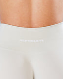 Pump Mid Rise Legging - Wheat w/ Logo