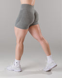 Pump Mid Rise Short - Heather Grey w/ Logo
