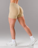 Pump Mid Rise Short - Sahara w/ Logo