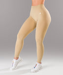Pump Mid Rise Legging - Sahara w/ Logo
