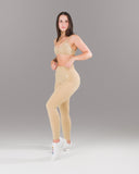 Pump Mid Rise Legging - Sahara w/ Logo