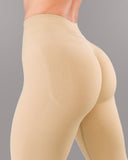 Pump Mid Rise Legging - Sahara w/ Logo