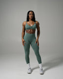 Pump Mid Rise Legging - Juniper Green