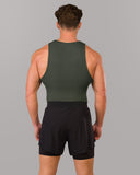 Zero Ribbed Tank 2pk - Signature Green / Signature Brown