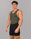 Zero Ribbed Tank 2pk - Signature Green / Signature Brown