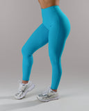 Dip Back Mid Rise Legging - Cerulean