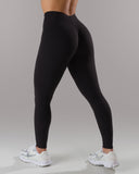 Dip Back Mid Rise Legging - Black