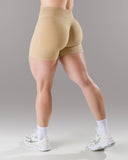 Pump Mid Rise Short - Sahara w/ Logo