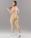 Pump Mid Rise Legging - Sahara w/ Logo