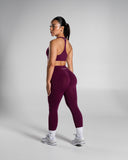 Pump High Rise Legging in Mulberry – women's high-rise seamless compression legging, view 4