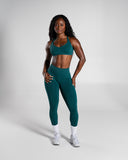 Pump Mid Rise Legging in Dark Teal – women's legging in nylon and polyester fabric, view 5