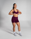 Pump High Rise Short in Mulberry – Alphalete women's shorts, view 6
