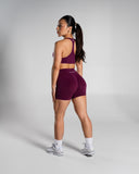Pump High Rise Short in Mulberry – women's high-rise seamless compression shorts, view 7