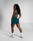 Pump Mid Rise Short in Dark Teal – Alphalete women's shorts, view 6