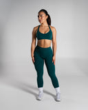 Pump High Rise Legging in Dark Teal – women's legging in nylon and polyester fabric, view 5