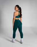 Pump High Rise Legging in Dark Teal – women's high-rise seamless compression legging, view 4