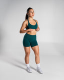 Pump High Rise Short in Dark Teal – Alphalete women's shorts, view 6