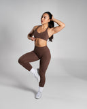 Pump High Rise Legging in Cedar – women's high-rise seamless compression legging, view 4