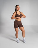 Pump High Rise Short in Cedar – Alphalete women's shorts, view 6