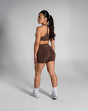 Pump High Rise Short in Cedar – women's high-rise seamless compression shorts, view 7