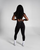 Pump Mid Rise Legging in Black – Alphalete women's legging, view 6