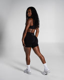 Pump Mid Rise Short in Black – women's shorts in nylon and polyester fabric, view 5