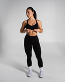 Pump High Rise Legging in Black – women's high-rise seamless compression legging, view 4