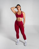 Pump High Rise Legging in Strawberry Jam – women's legging in nylon and polyester fabric, view 8