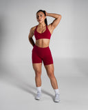 Pump High Rise Short in Strawberry Jam – Alphalete women's shorts, view 6