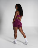 Pump Mid Rise Short in Mulberry – women's shorts in nylon and polyester fabric, view 5