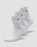 Scrunch Sock 3pk in White – women's crew socks